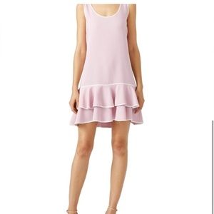 Amanda Uprichard Pink Sleeveless Sarai Ruffle Flounce Hem Dress 💕